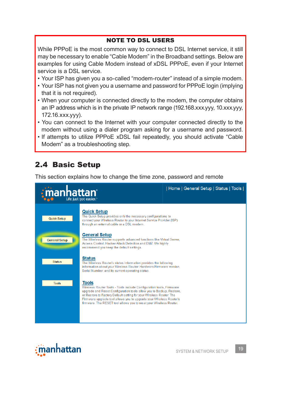 4 basic setup | Manhattan 525480 150N Wireless Router - Manual User Manual | Page 19 / 64