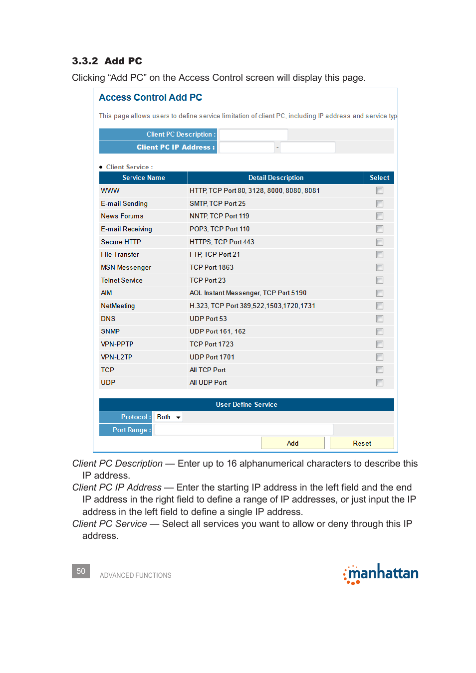 Manhattan 525480 150N Wireless Router - Manual User Manual | Page 50 / 64