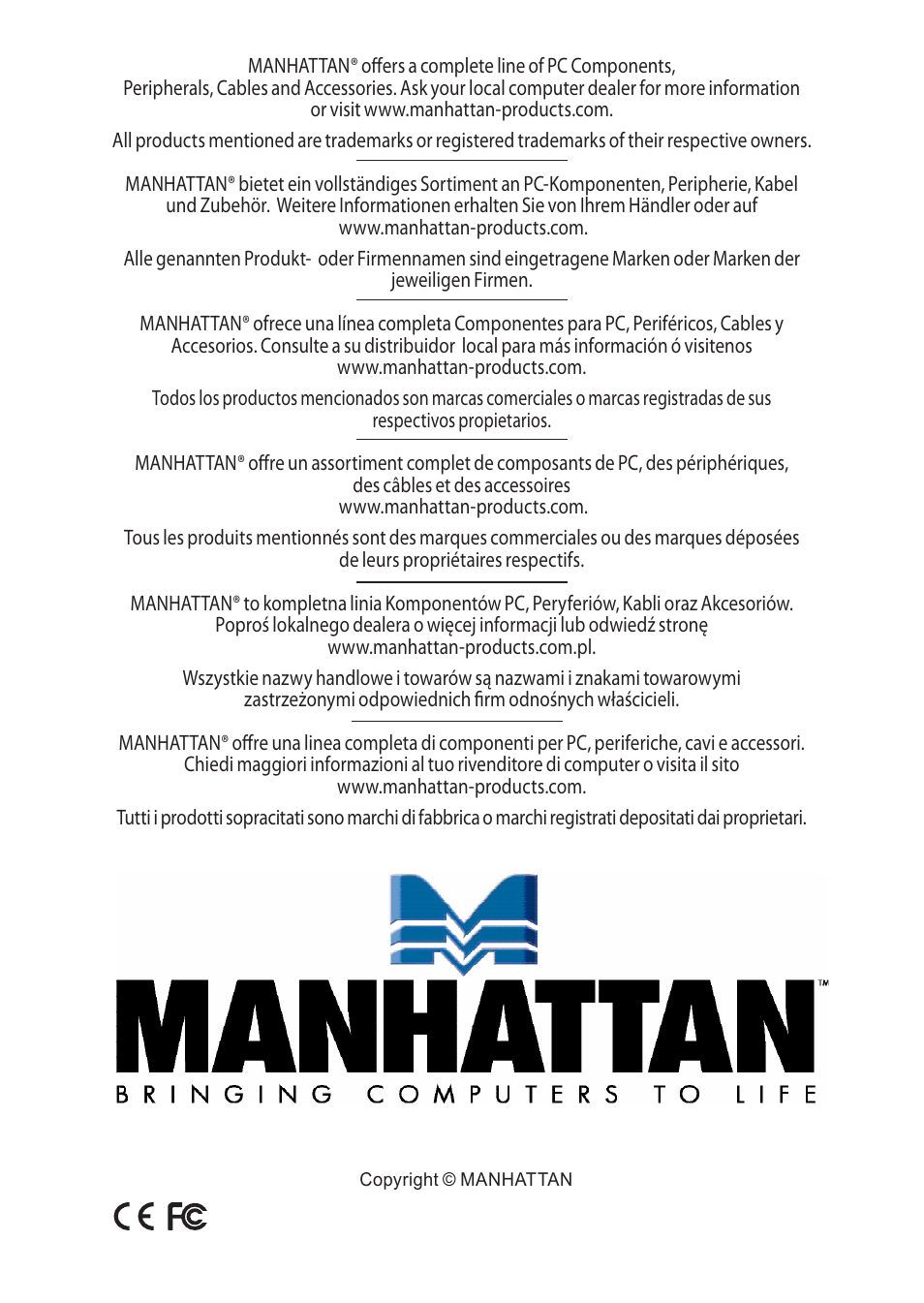 Manhattan 161169 Hi-Speed USB Pocket Hub - Manual (Multi) User Manual | Page 12 / 12