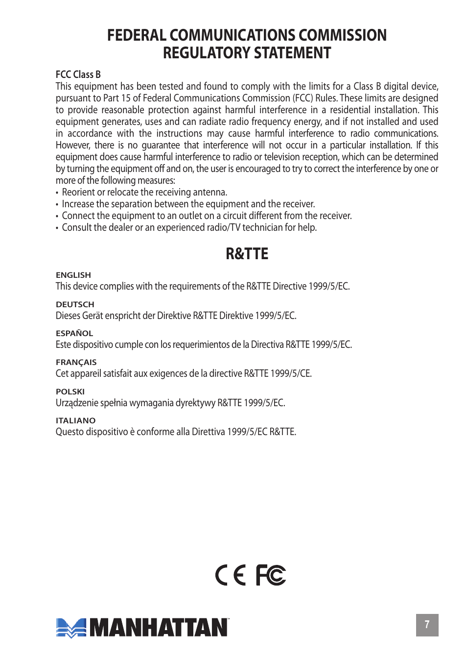 R&tte | Manhattan 317474 USB to Parallel Printer Converter - Manual (Multi) User Manual | Page 7 / 8