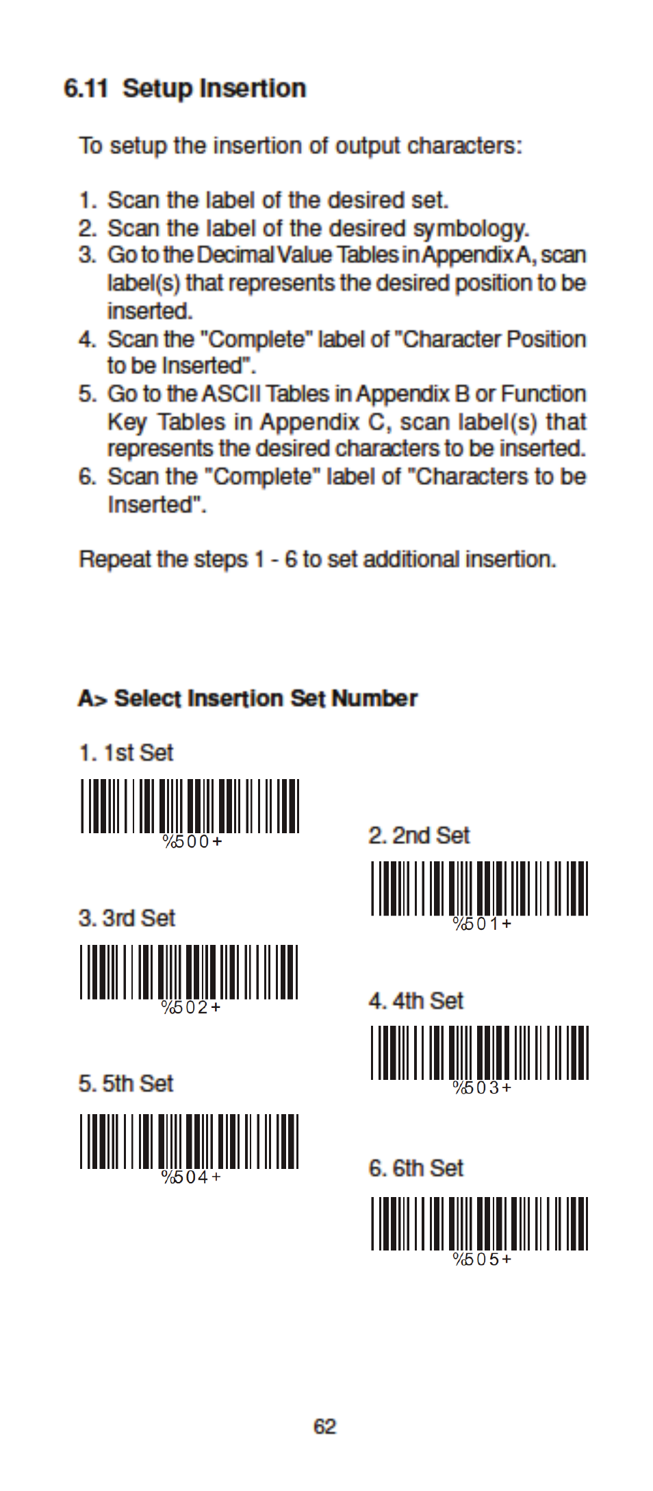 P62a | Manhattan 401517 Contact CCD Barcode Scanner - Programming Manual User Manual | Page 65 / 80