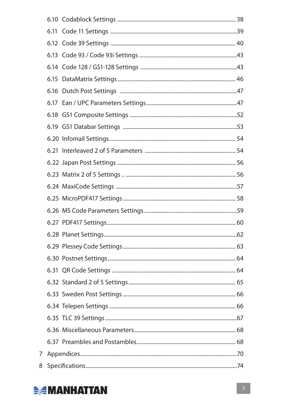 Manhattan 177603 2D Barcode Scanner - Manual User Manual | Page 3 / 80