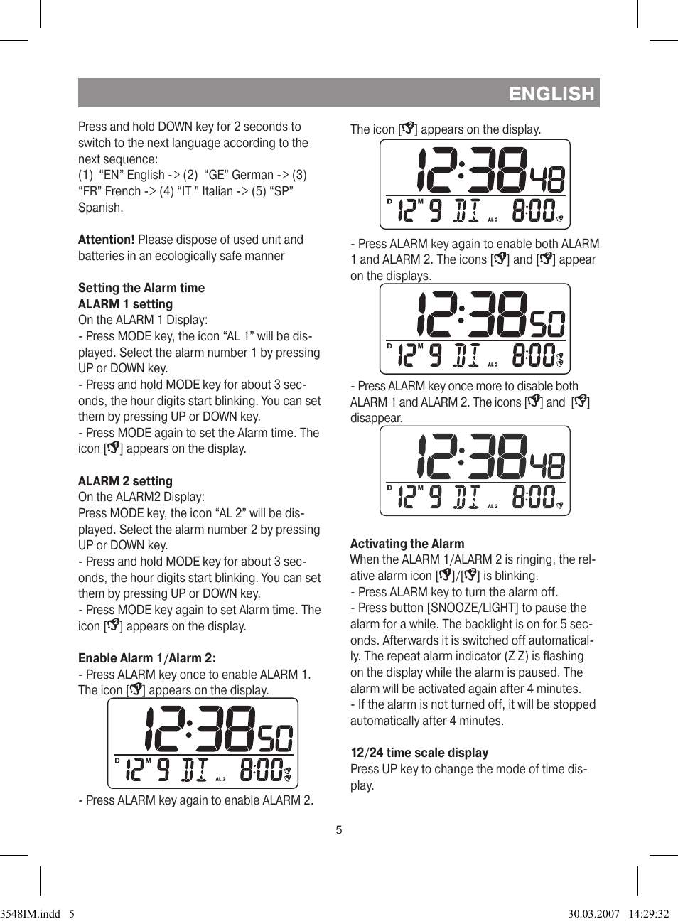 English | Vitek VT-3548 SR User Manual | Page 5 / 28
