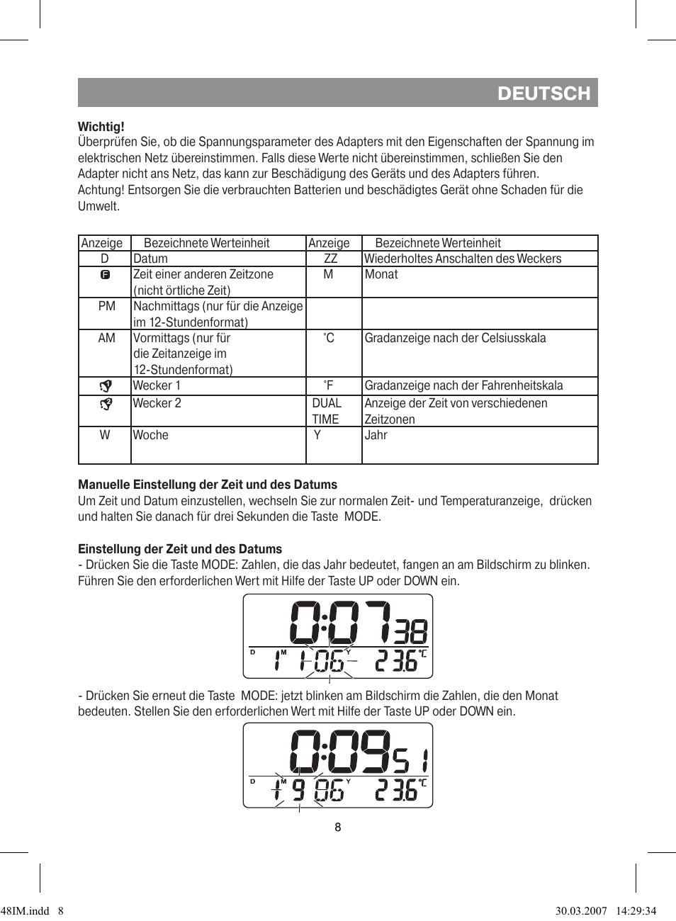 Deutsch | Vitek VT-3548 SR User Manual | Page 8 / 28