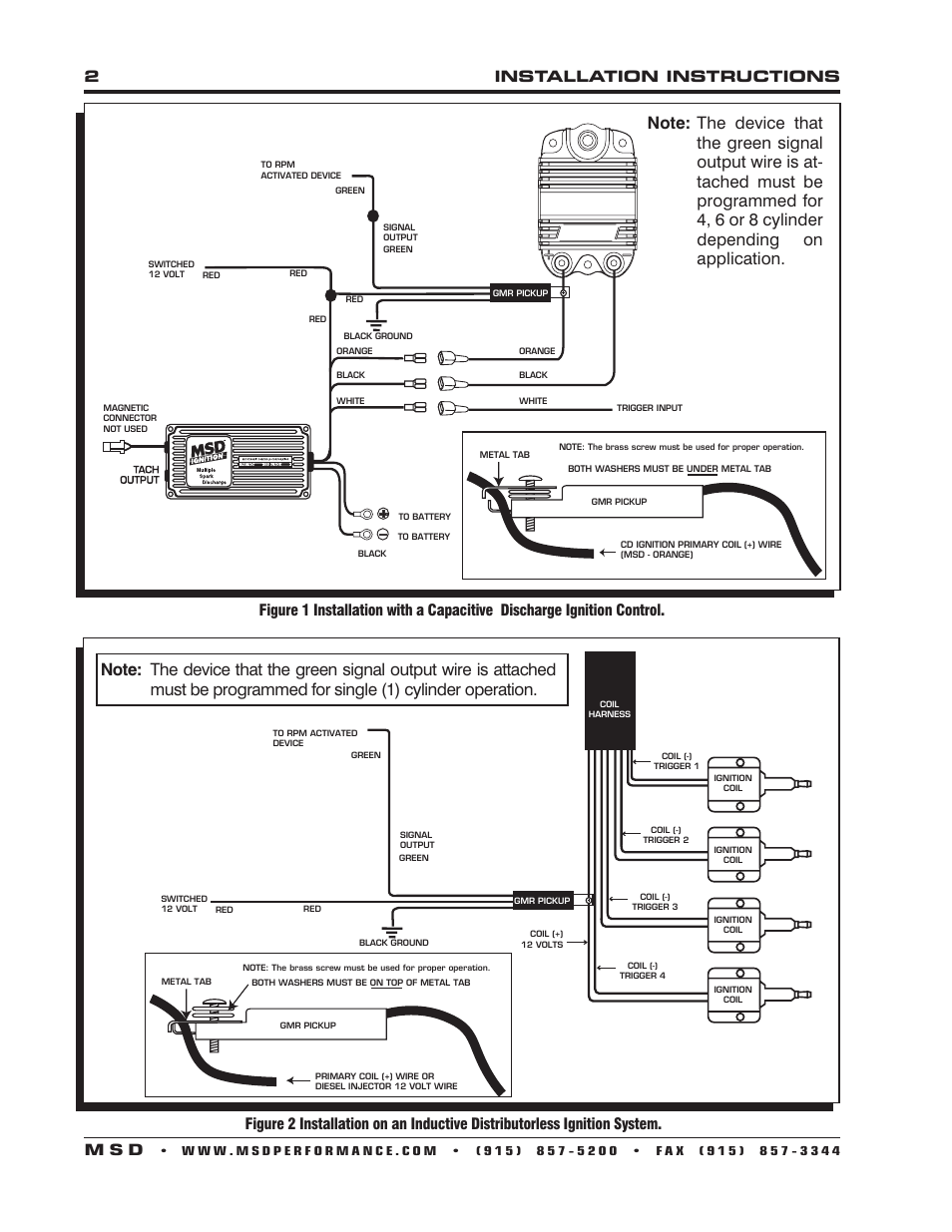 2installation instructions m s d | MSD 8918 Tach Signal GMR Pickup Installation User Manual | Page 2 / 4