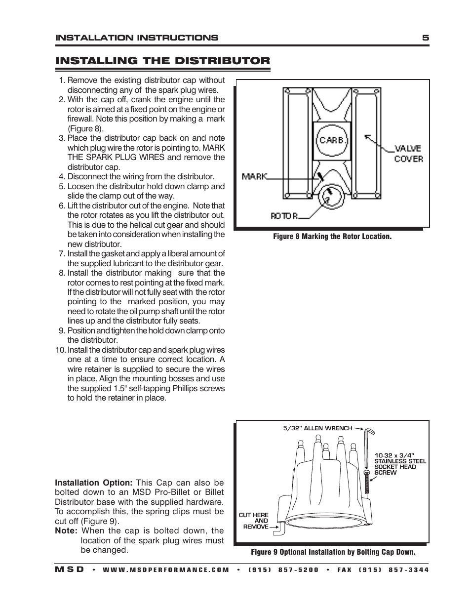 MSD 8363 Cadillac V8 Distributor w_Vacuum Advance Installation User Manual | Page 5 / 8
