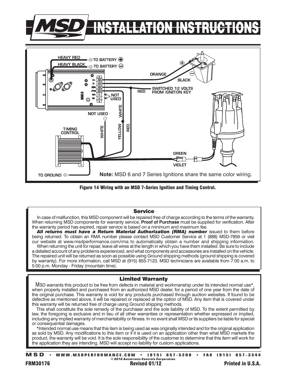 MSD 8363 Cadillac V8 Distributor w_Vacuum Advance Installation User Manual | Page 8 / 8