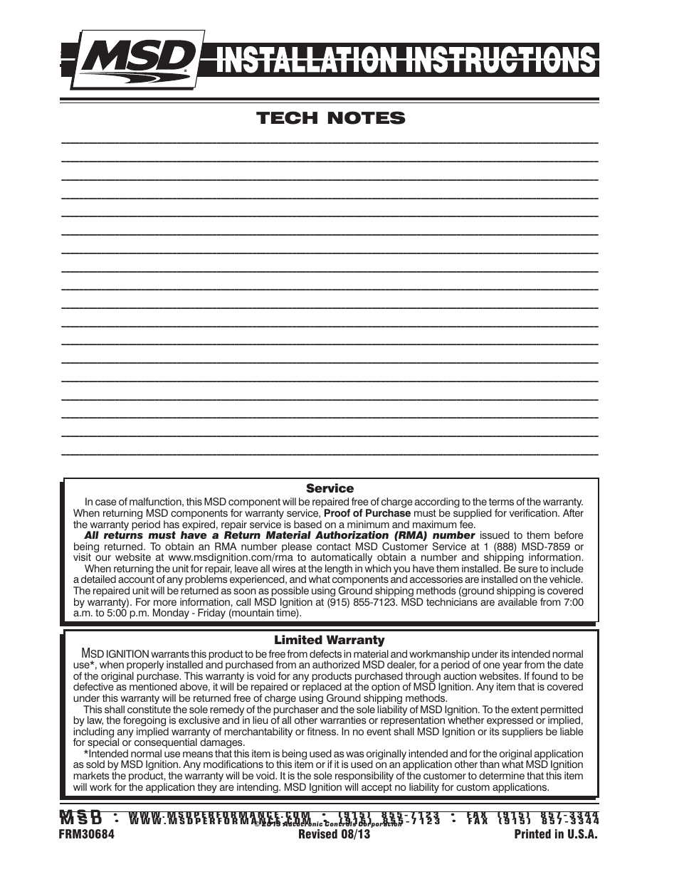MSD 8215 GM LS1_LS6 Engine Coil Brackets Installation User Manual | Page 2 / 2