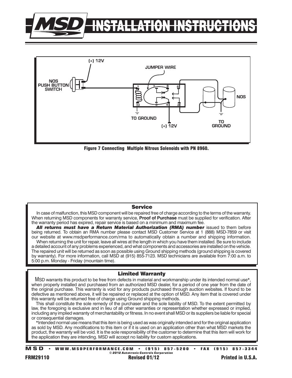MSD 8961 High Current Relay, SPST Installation User Manual | Page 4 / 4