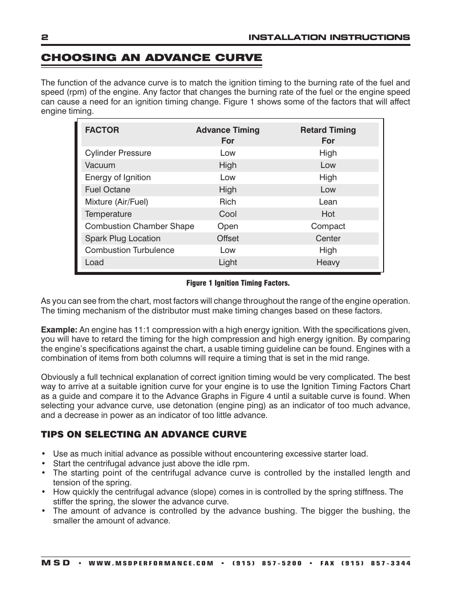 MSD 85501 Chevy V8 Pro-Billet Distributor Installation User Manual | Page 2 / 8