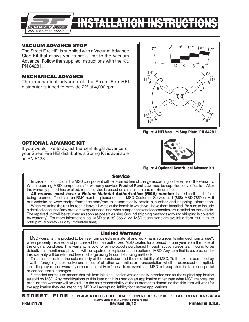 MSD 8362 Street Fire Chevrolet V8 GM HEI Distributor Installation User Manual | Page 2 / 2