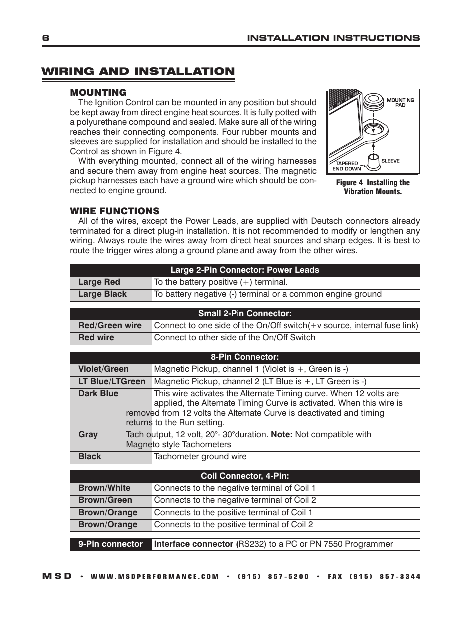 MSD 6214 Midget DIS-2 Programmable Race Ignition Installation User Manual | Page 6 / 16