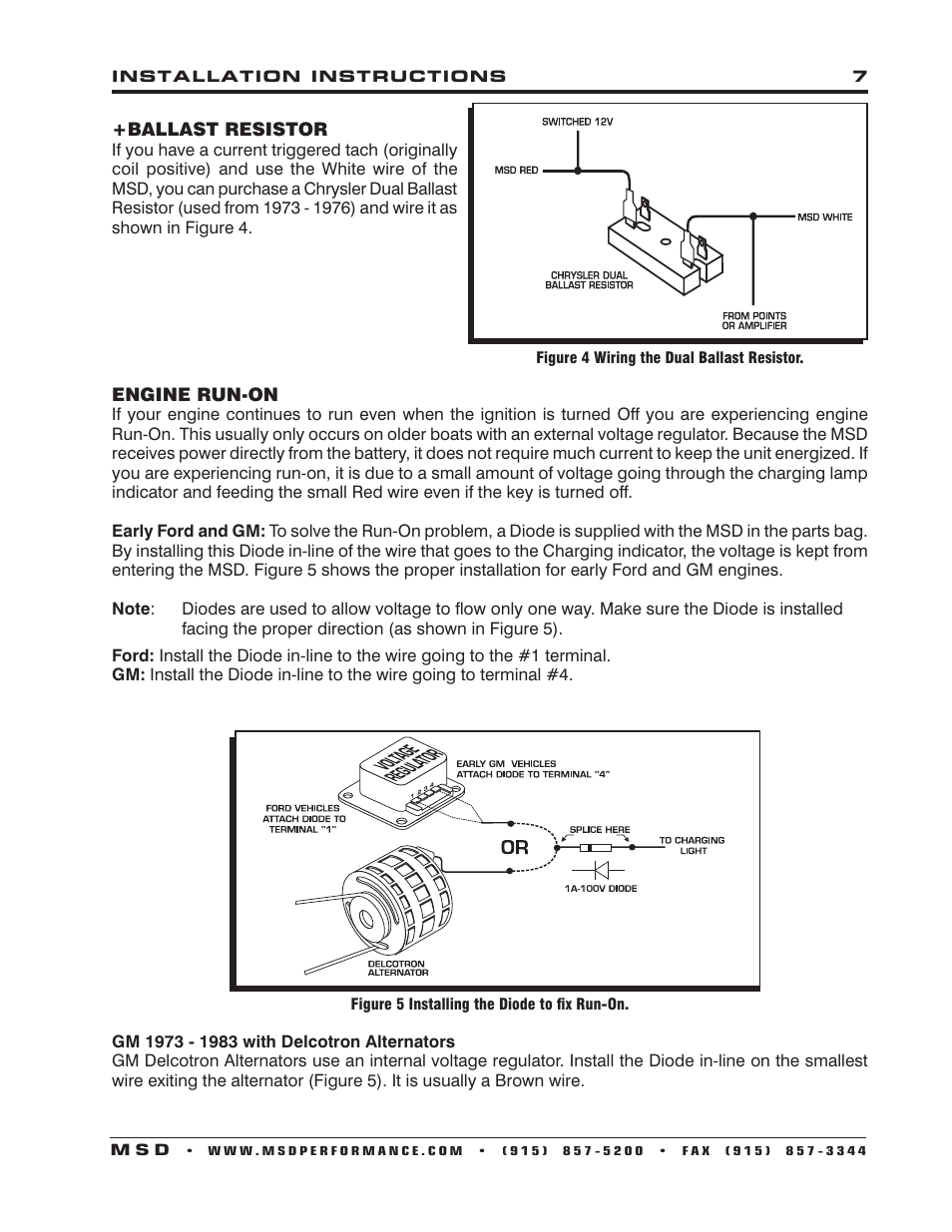 MSD 6560 6M-2L Marine Certified Ignition with Rev Limit Installation User Manual | Page 7 / 12