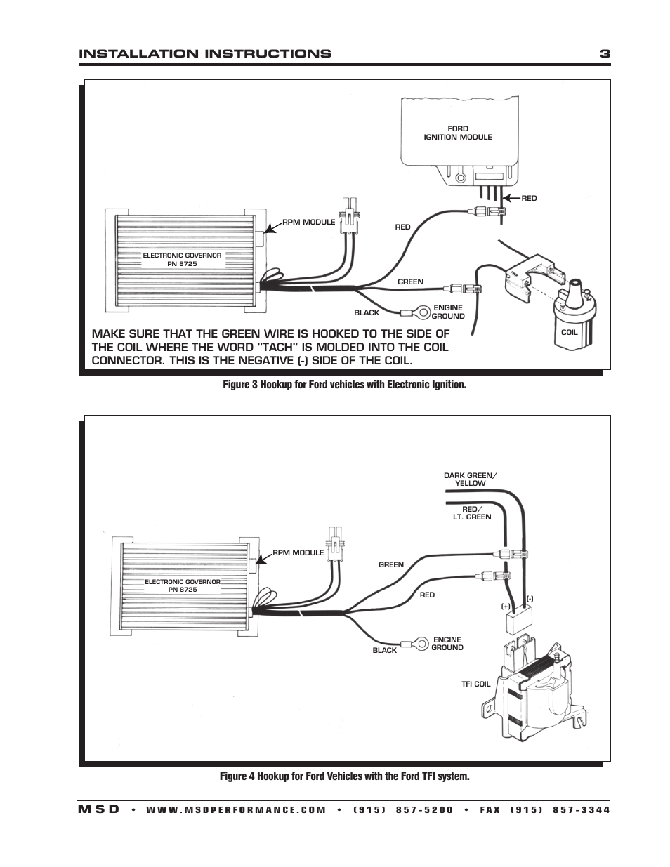 Installation instructions 3 m s d | MSD 8725 Electronic Engine Governor Installation User Manual | Page 3 / 4