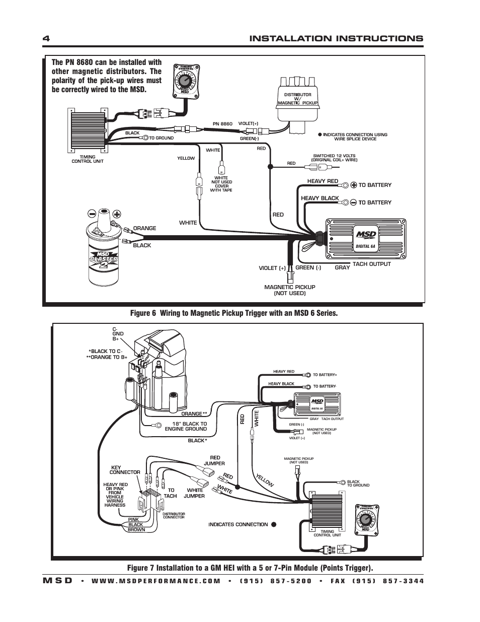 4installation instructions m s d, Advance tm | MSD 8680 Adjustable Timing Control Installation User Manual | Page 4 / 8