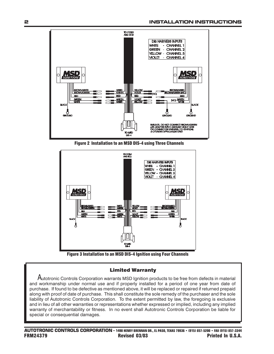 MSD 8912 Tach Adapter for DIS 2 and DIS 4 Ignitions Installation User Manual | Page 2 / 2