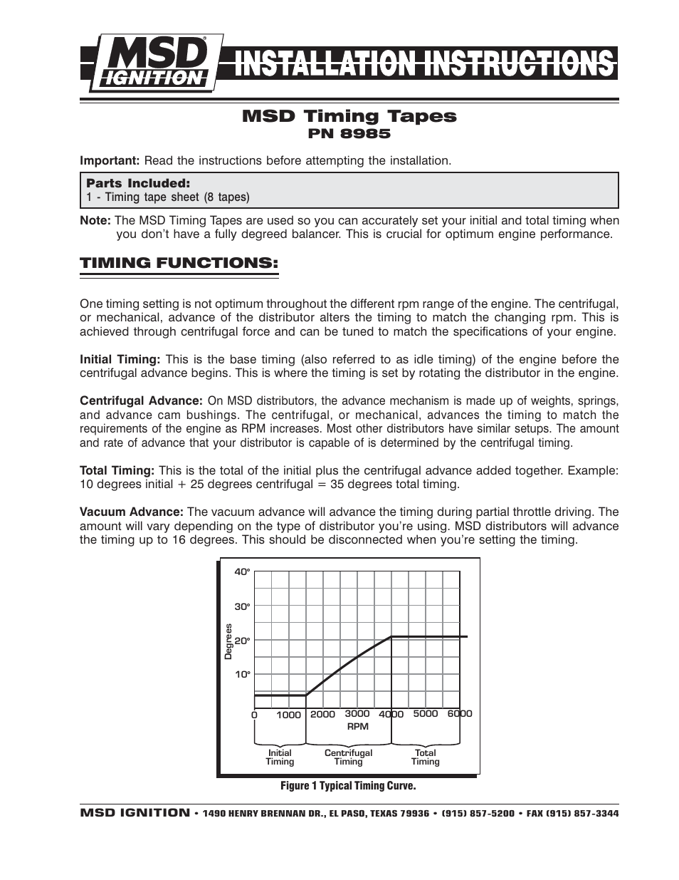 MSD 8985 Timing Tapes for Harmonic Balancers Installation User Manual | 2 pages