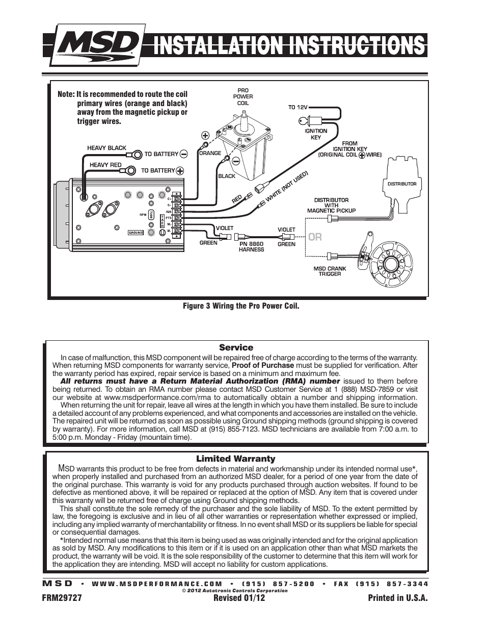 MSD 8201 Pro Power Coil Installation User Manual | Page 2 / 2