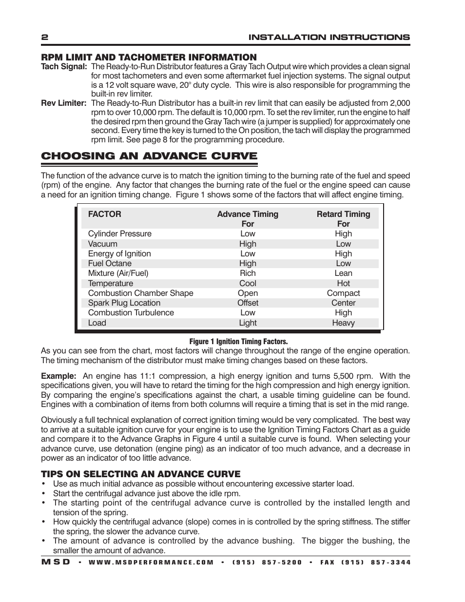 MSD 8383 Ford Y Block Ready-to-Run Distributor Installation User Manual | Page 2 / 8