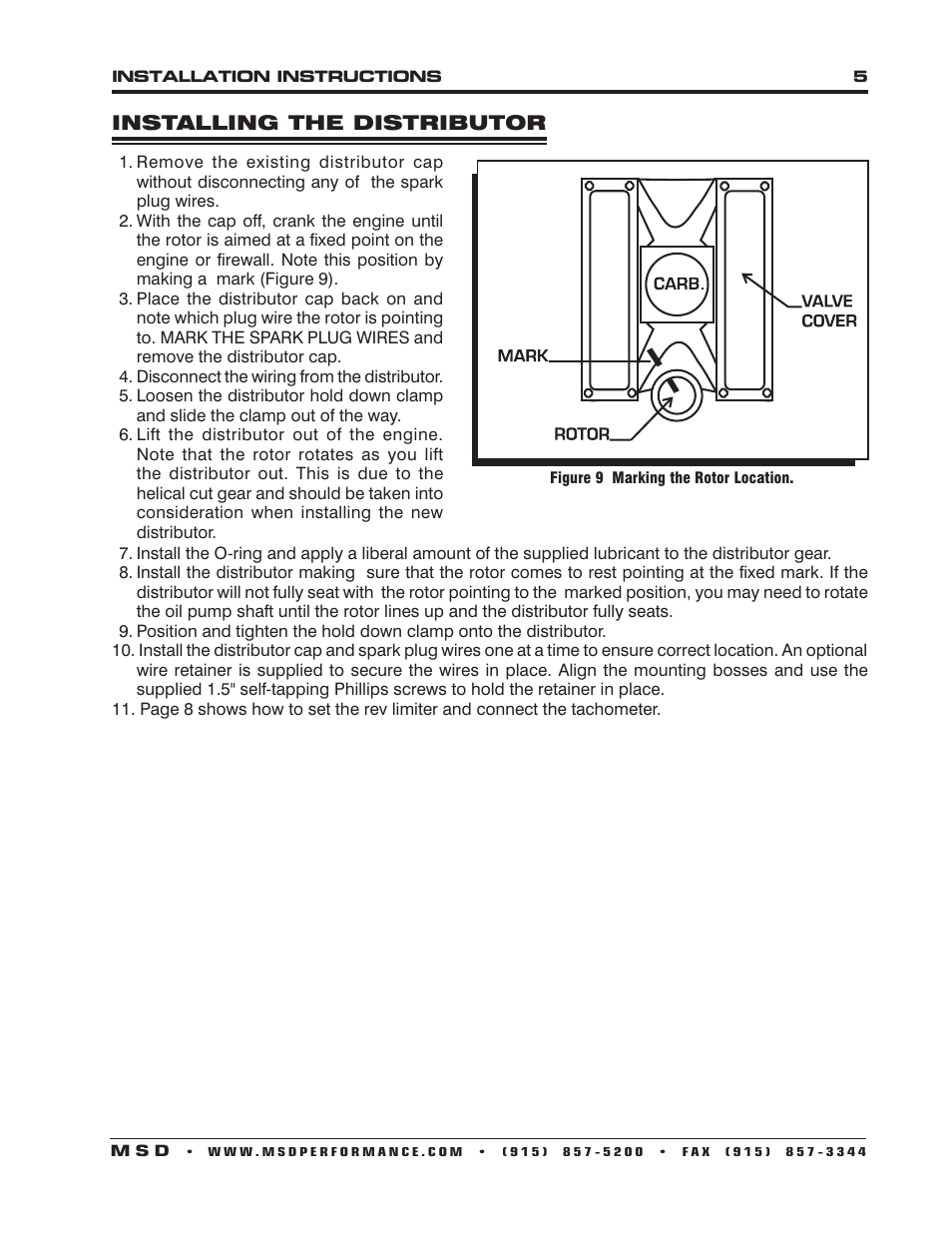 MSD 8383 Ford Y Block Ready-to-Run Distributor Installation User Manual | Page 5 / 8