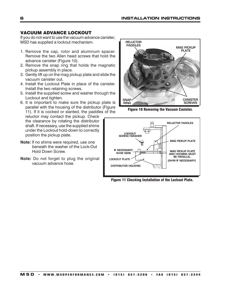MSD 8383 Ford Y Block Ready-to-Run Distributor Installation User Manual | Page 6 / 8