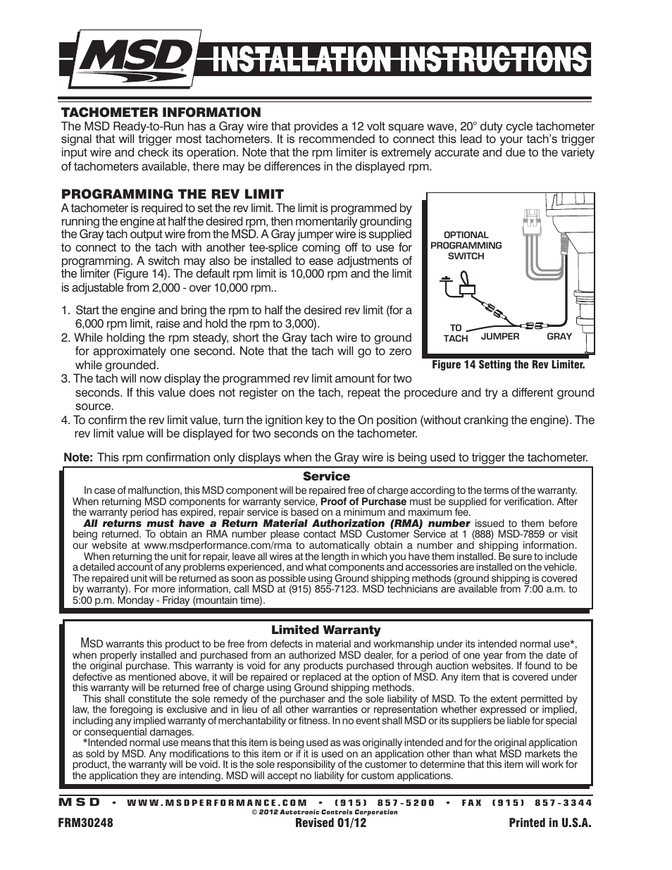 MSD 8383 Ford Y Block Ready-to-Run Distributor Installation User Manual | Page 8 / 8