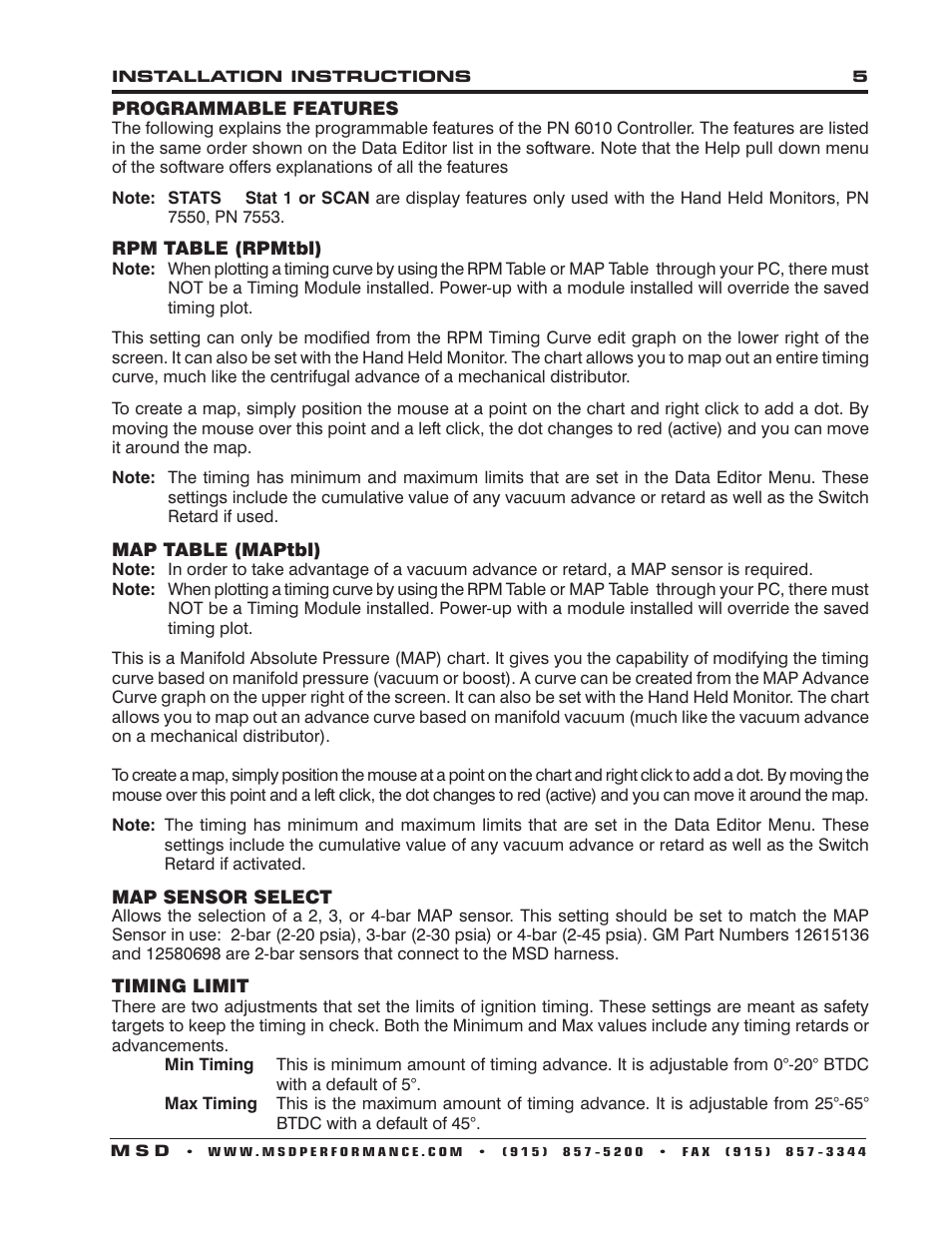 MSD 6010 6LS Ignition Controller for LS1_LS6 (24 tooth crank trigger) Engines Installation User Manual | Page 5 / 8