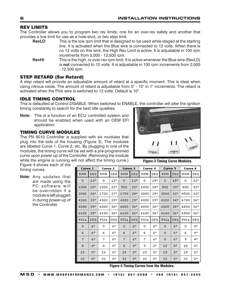 MSD 6010 6LS Ignition Controller for LS1_LS6 (24 tooth crank trigger) Engines Installation User Manual | Page 6 / 8