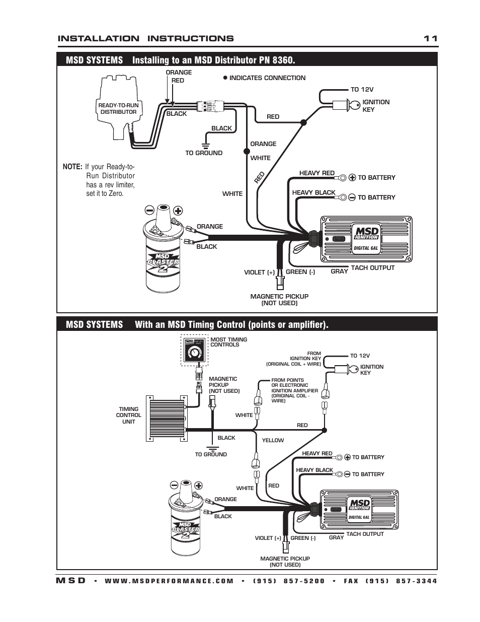 Installation instructions 11 m s d | MSD 6201 Digital 6A Ignition Control User Manual | Page 11 / 20