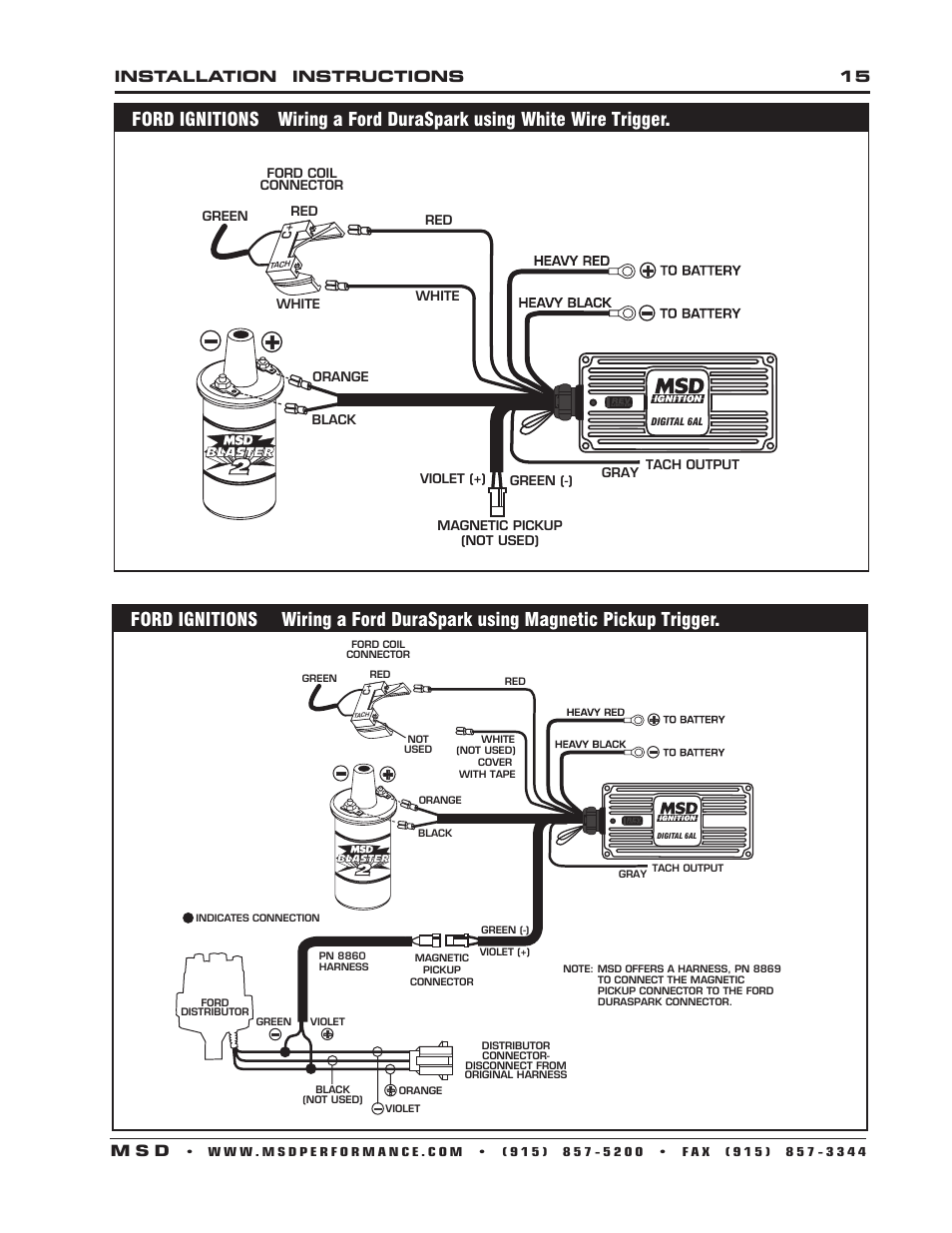 Installation instructions 15 m s d | MSD 6201 Digital 6A Ignition Control User Manual | Page 15 / 20