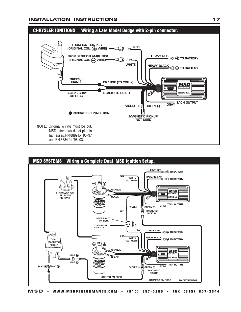 Installation instructions 17 m s d | MSD 6201 Digital 6A Ignition Control User Manual | Page 17 / 20