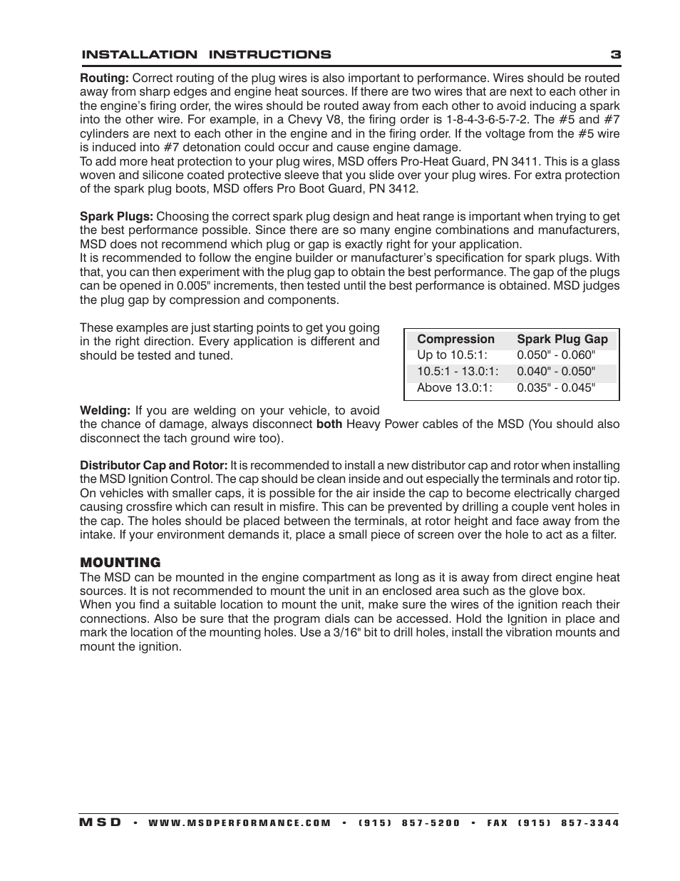MSD 6201 Digital 6A Ignition Control User Manual | Page 3 / 20