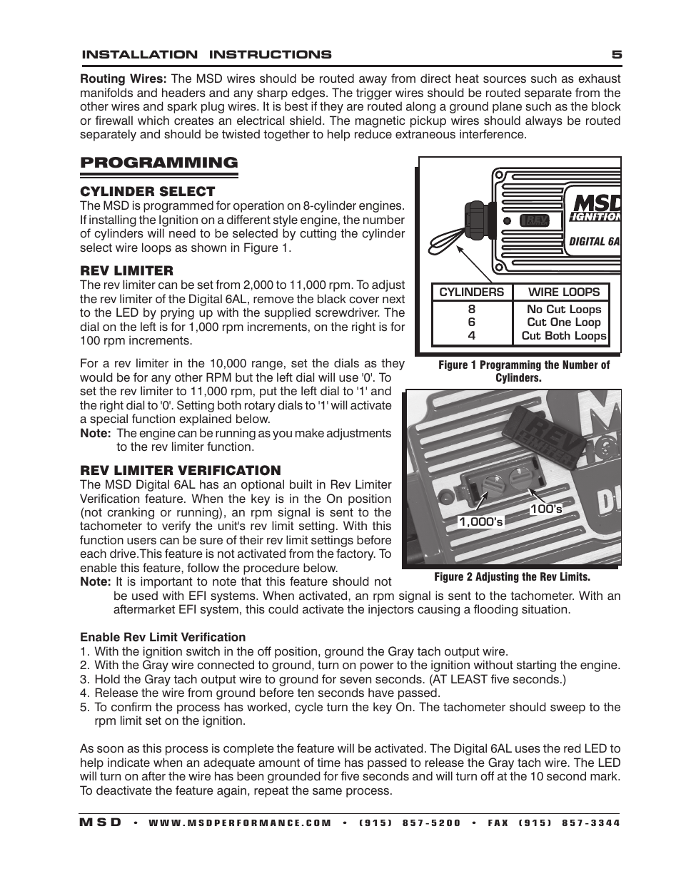 Programming | MSD 6201 Digital 6A Ignition Control User Manual | Page 5 / 20