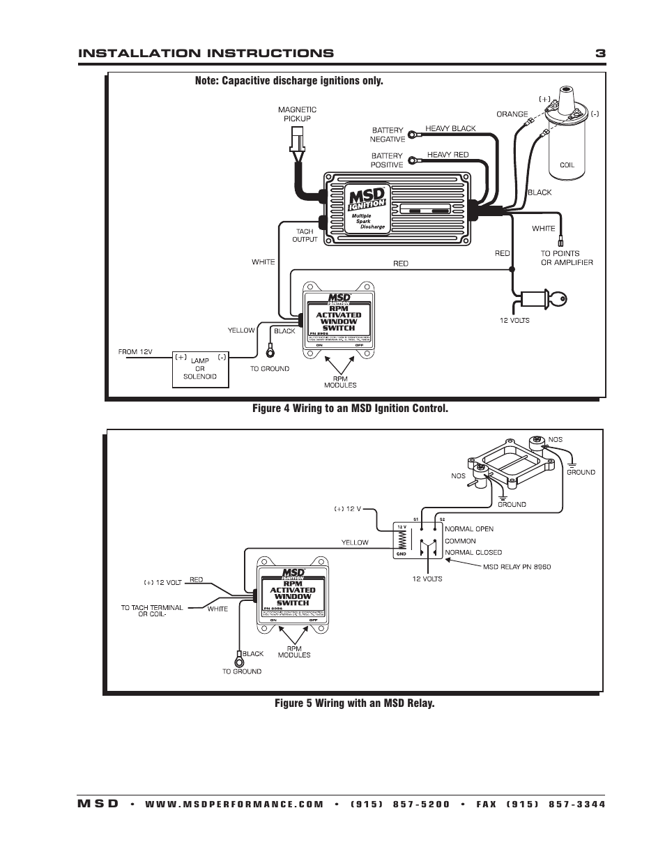 MSD 8956 Window RPM Activated Switch Installation User Manual | Page 3 / 4