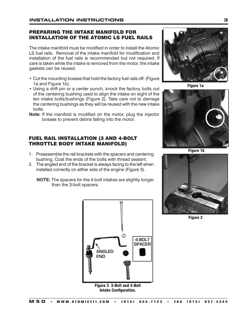 MSD 2957 Atomic LS Master Early Truck Kit (GEN III 1999-2007) Installation User Manual | Page 3 / 24