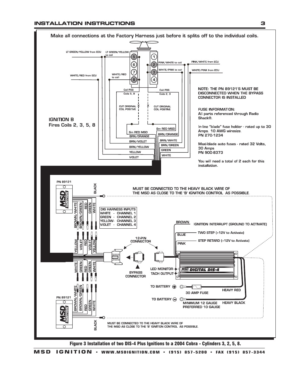 MSD 89121 Dual Ignition Adapter for Ford Coil-on-plug Installation User Manual | Page 3 / 4