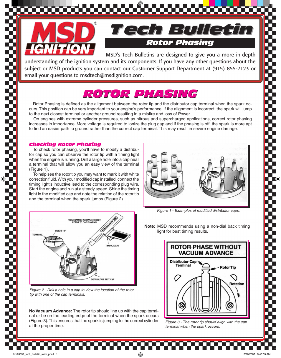 MSD ROTOR PHASING Tech Bulletin User Manual | 2 pages