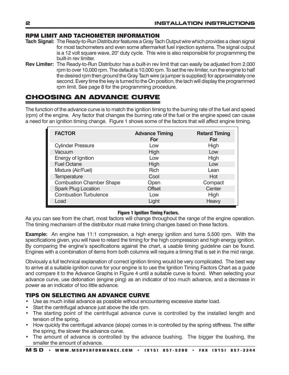 MSD 8552 Buick 400-430-455 V8 Ready to Run Distributor Installation User Manual | Page 2 / 8