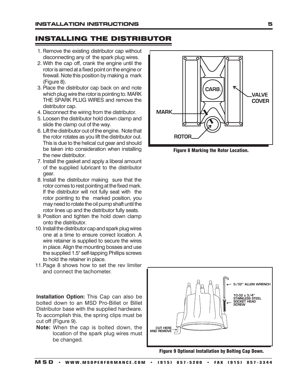 MSD 8552 Buick 400-430-455 V8 Ready to Run Distributor Installation User Manual | Page 5 / 8