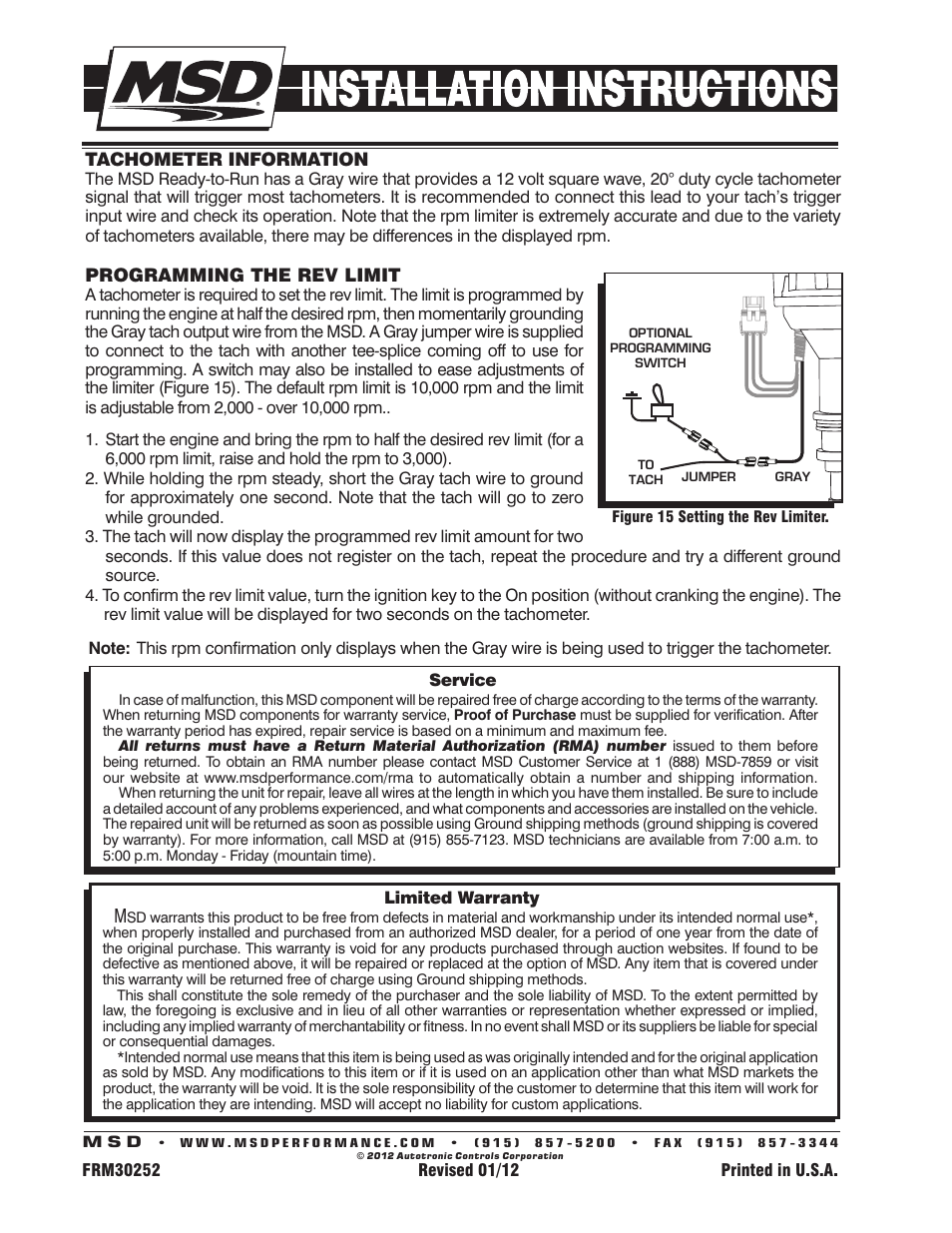 MSD 8552 Buick 400-430-455 V8 Ready to Run Distributor Installation User Manual | Page 8 / 8