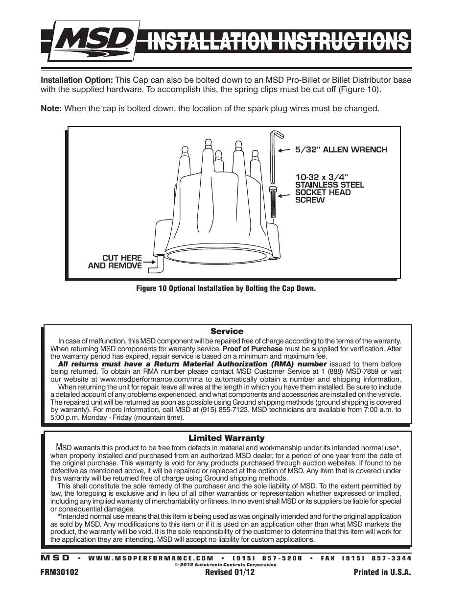 MSD 8394 Digital E-Curve Distributor Installation User Manual | Page 8 / 8