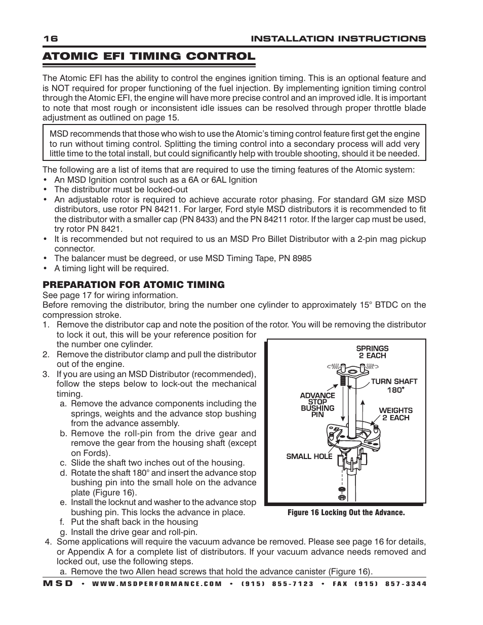 MSD 2910 Atomic EFI Master Kit Installation User Manual | Page 16 / 28