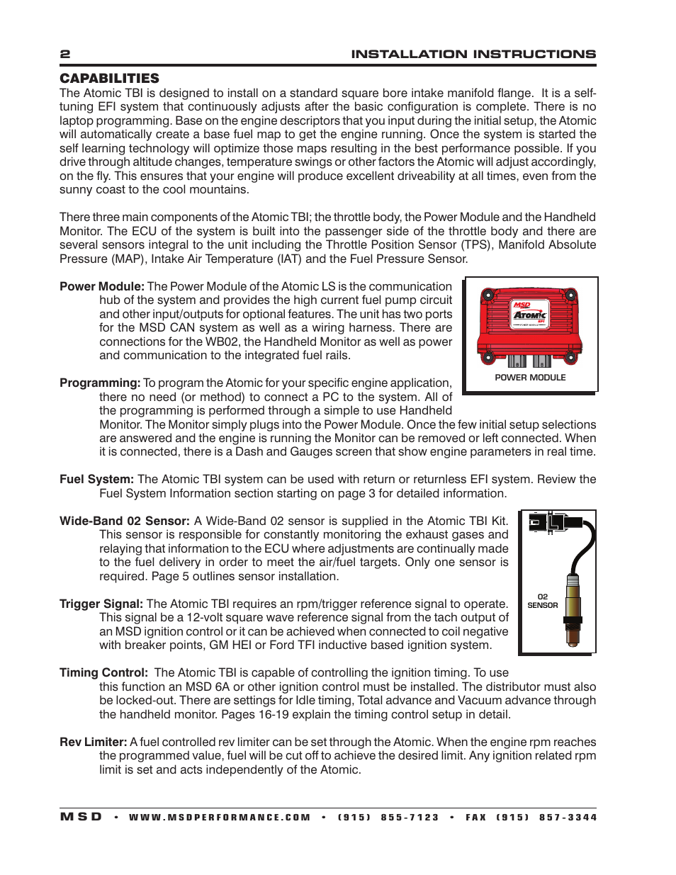 MSD 2910 Atomic EFI Master Kit Installation User Manual | Page 2 / 28
