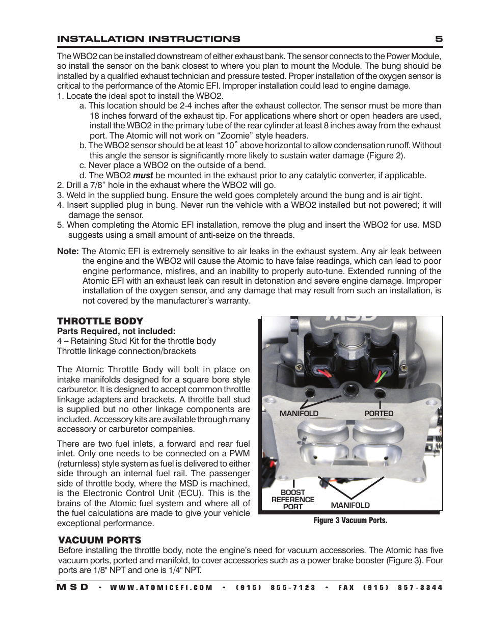 MSD 2910 Atomic EFI Master Kit Installation User Manual | Page 5 / 28
