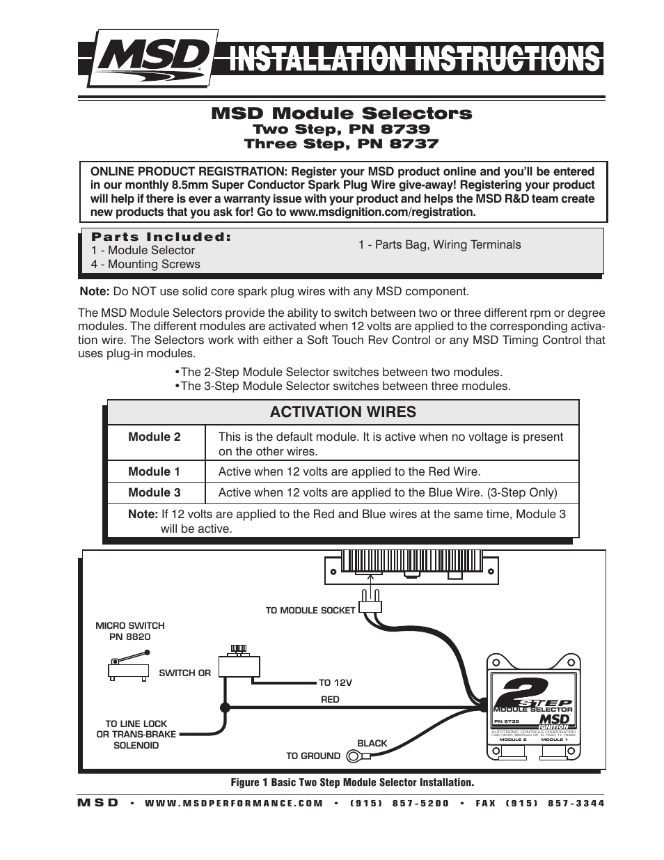 MSD 8739 Two Step Module Selector Installation User Manual | 4 pages