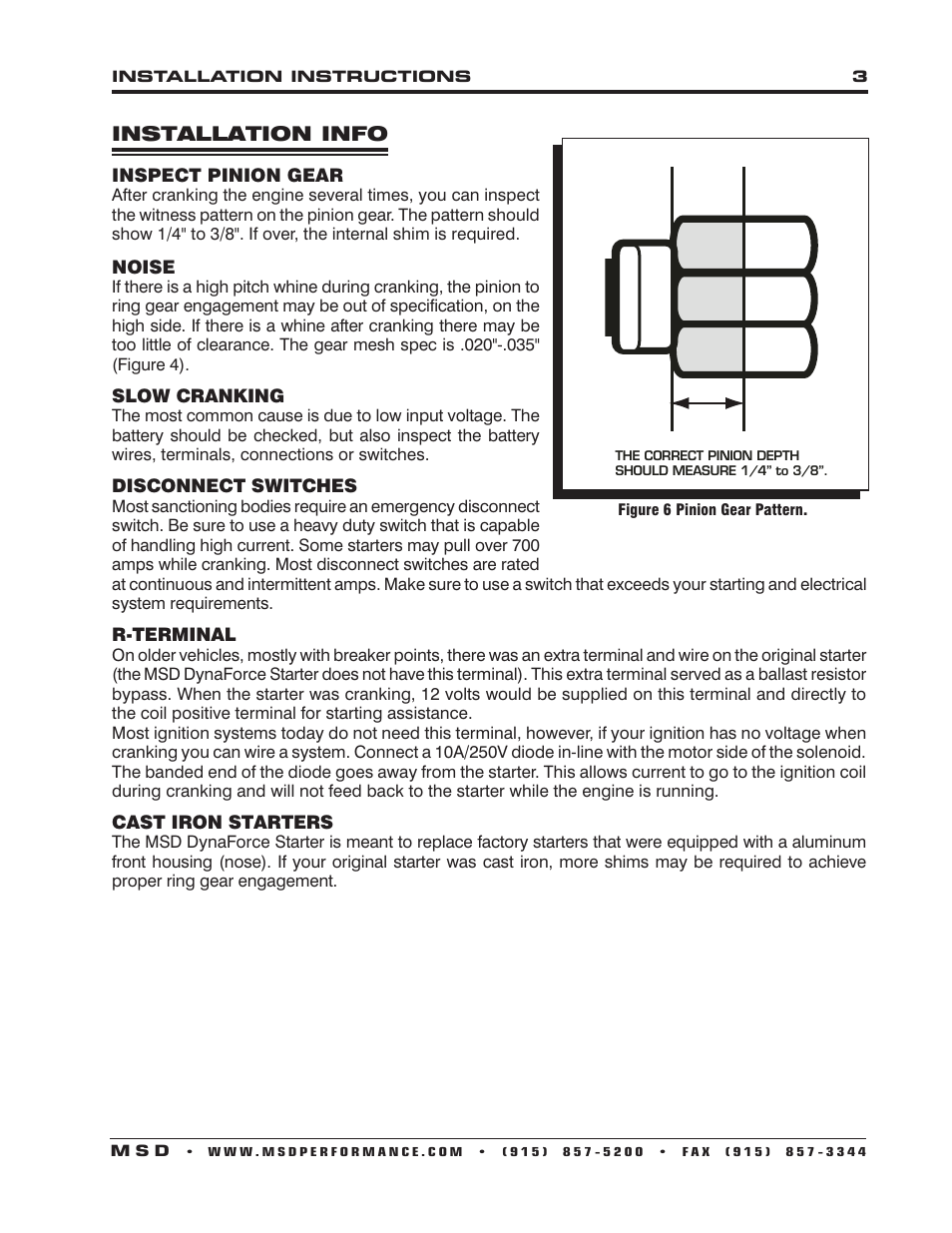MSD 5095 DynaForce Starter, Chevy_GM Small and Big Block V8 Installation User Manual | Page 3 / 4