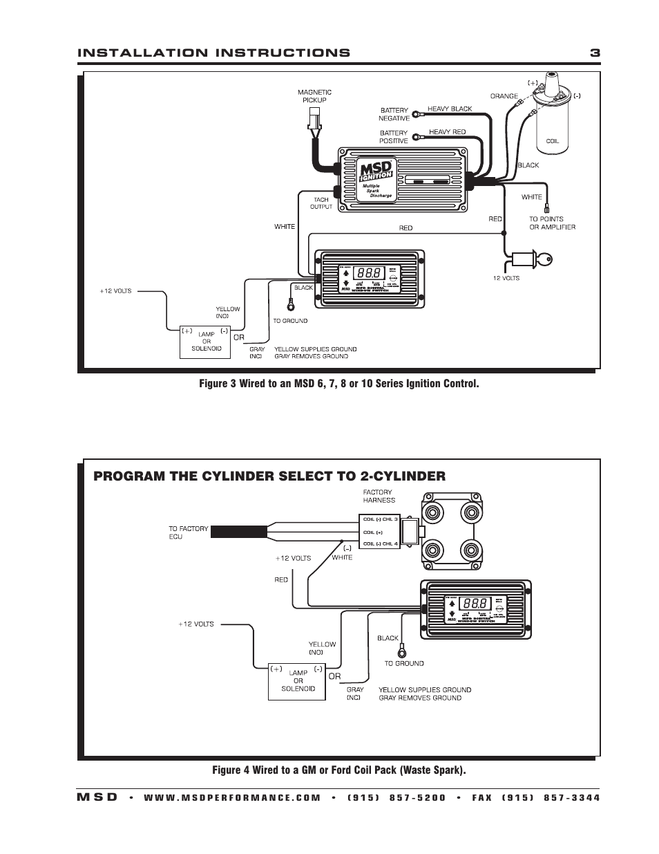 MSD 8969 Digital RPM Window Switch Installation User Manual | Page 3 / 4