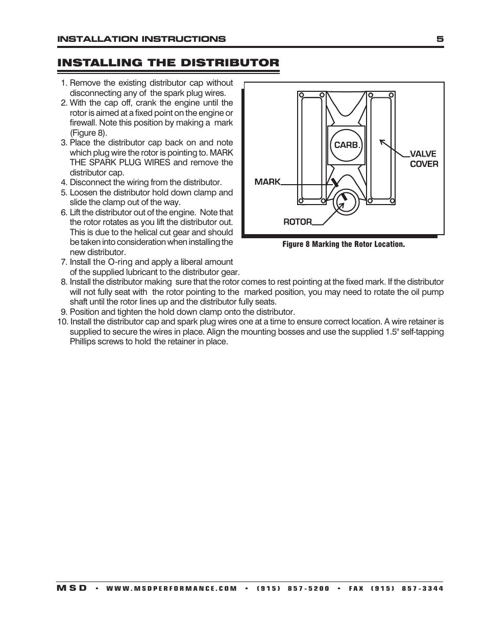 MSD 8566 Oldsmobile V8 350-455 Distributor Installation User Manual | Page 5 / 8
