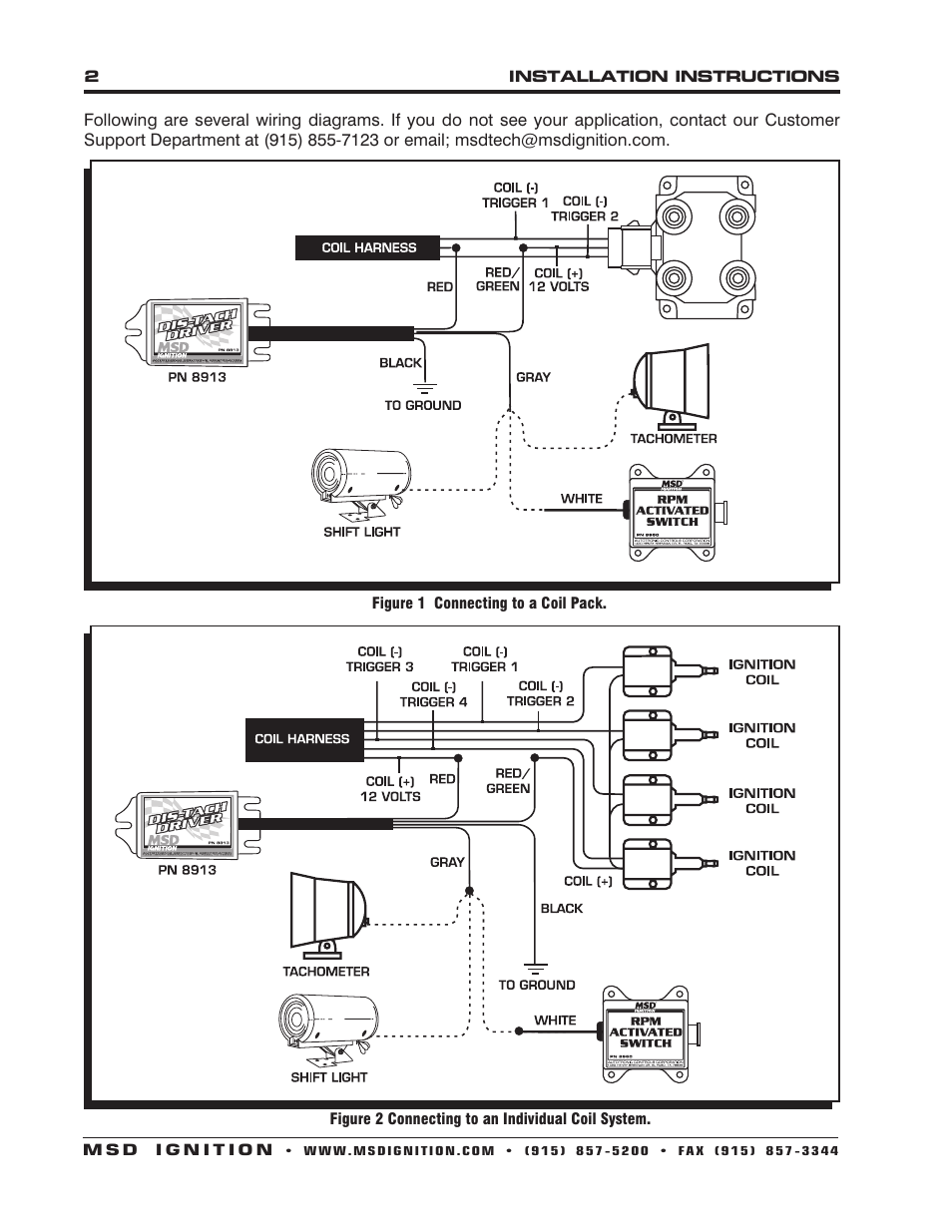 MSD 8913 Tach Driver, DIS Ignitions Installation User Manual | Page 2 / 4