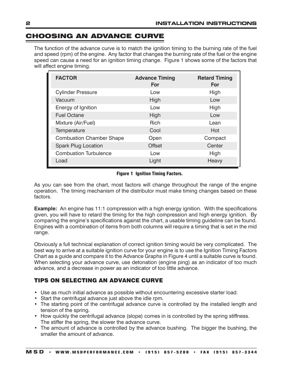 MSD 84891 Chevy Flat Top Pro-Billet Distributor Installation User Manual | Page 2 / 8